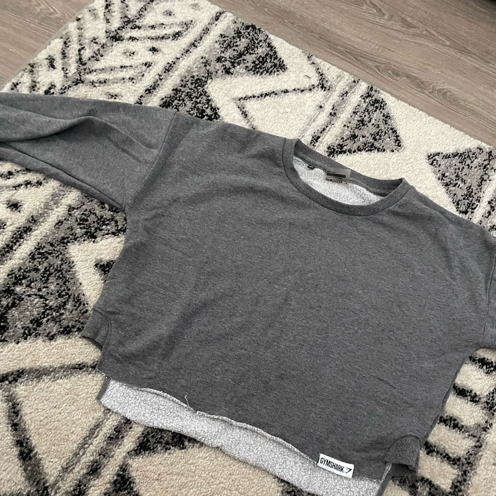 Cute gym shark crop top sweater